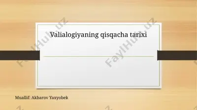 valiologiya — PPTX