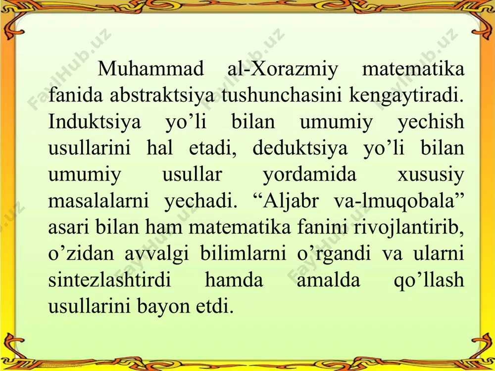 al-xorazmiyning ilmiy merosi va uning didaktik qarashlari - Page 5