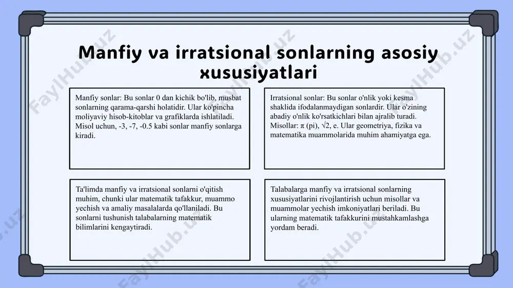 manfiy va irratsional sonlarni kiritish metodikasi - Page 4
