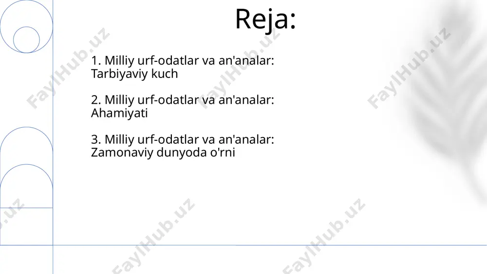 urmat tuyg'ularini mustahkamlashga xizmat qiladi. milliy bayramlar va urf-odatlar, masalan, navro'z yoki qurbon hayiti kabi, oilaviy qadriyatlarni mustahkamlash orqali, 20 dan ortiq ishtirokchi bo'lgan tadbirlar bilan, vatanga sadoqat ruhini kuchaytiradi. vatan tuyg'usini shakllantirishda xalq og'zaki ijodi, masalan, 500 dan ortiq qo'shiq va dostonlar, yoshlarda milliy g'urur va vatan himoyachiligi tuyg'ularini tarbiyalashda muhim rol o'ynaydi. 4. vatanga muhabbatni tarbiyalashda an'analar rolining o'rni an'analar orqali o'rganiladigan tarixiy voqealar soni 1000 yildan ortiq davrni qamrab oladi, bu esa milliy ongning shakllanishida muhim rol o'ynagan. xalq og'zaki ijodiyoti – maqol, topishmoq va ertaklar – taxminan 2000 dan ortiq variantlarda uchrab, milliy qadriyatlar va tarixiy xotiralarni saqlashda muhim vosita hisoblanadi. oilaviy an'analar, masalan, to'y marosimlari va dafn marosimlari kabi 5 tadan ortiq turli xil urf-odatlar orqali avlodlararo uzluksizlik va madaniy merosning saqlanishini aks ettiradi. 5. an'analar orqali millatning tarixini o'rganish an'anaviy qadriyatlar, masalan, oilaviy hurmat va katta yoshdagilarga ehtirom, jamiyatdagi ijtimoiy bog'lanishlarni mustahkamlaydi va yoshlarni …