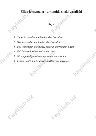 sifaт leksemalar тurkumida shakl yasalishi — DOC