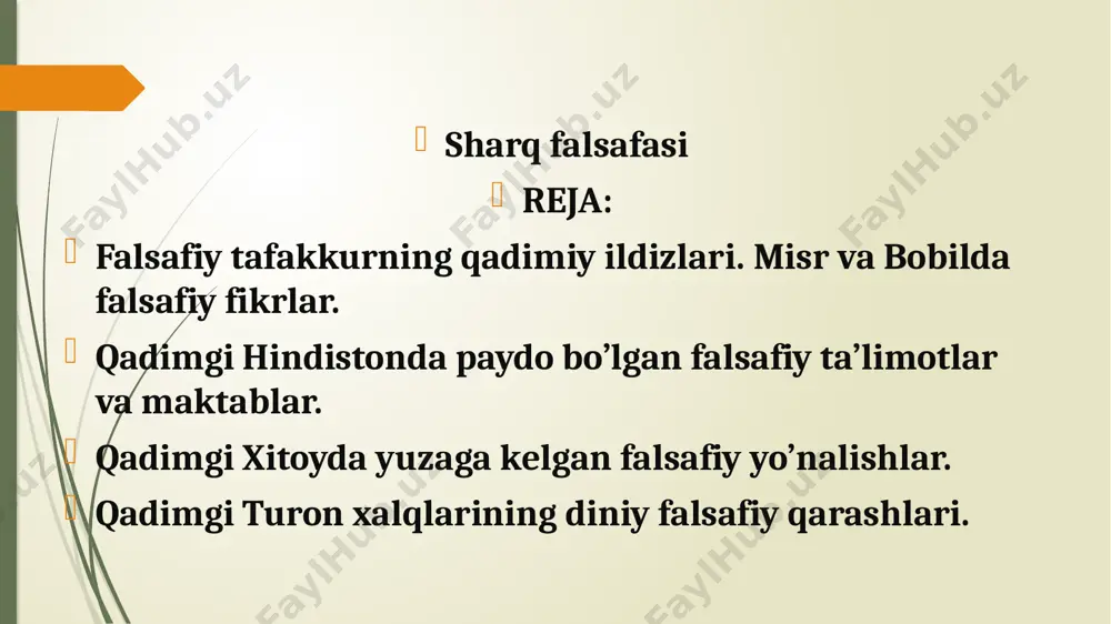 n suhbati» kabi asarlarda biz buning yaqqol guvohi bo’lamiz. eslab o’tilgan birinchi dostonda baxt va baxtsizlik, adolat va adolatsizlik haqida, ularning sabablari va bartaraf etish usulari hamda yo’llari xususida dastlabki falsafiy tasavvurlar va g’oyalar bayon etilgan. jamiyat ishlab chiqarishi o’rtaga qo’ygan talablar, inson amaliy faoliyati tug’dirgan ehtiyojlar asosida bobilda tabiat hodisalari haqida, ularning mazmunini tushunib olib, ulardan turmushda foydalanish zarurati, mahsulot va narsalarning miqdorini aniqlash, og’irligi va uzunligini o’lchash, ishchi kuchlarning samarasini belgilash, binolar hajmini topish dalalarning yer satxini hisoblab chiqish zarurati dastlabki arifmetik va geometrik bilimlarning paydo bo’lishini taqozo etadi bu narsa o’sha davrlardayoq taqvimning paydo bo’lishiga olib kelgan va odamlardan astronomiya sohasida ma’lum bilimlarga ega bo’lishni talab qiladi. shu asosda bobilliklar quyosh soati, quyosh ko’rsatgichi va uning 12 bo’lakka bo’linishini azaldan bilishgan. antik davr ma’lumotlariga ko’ra, bobilda matematika, geometriya, astronomiya bilan bir qatorda, tibbiyot, tarix, geografiya, filologiya, musiqa, tasviriy san’at, astrologiya kabi bilim sohalari asta-sekin kurtak yoza boshlagan. …