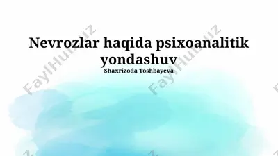 nevrozlar haqida psixoanalitik yondashuv — PPTX