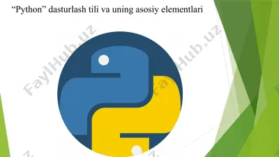 “python” dasturlash tili va uning asosiy elementlari — PPTX