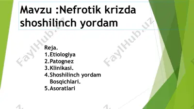 nefrotik kriz shoshilinch yordam — PPTX