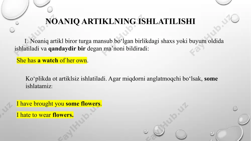 t a time-bir vaqtda, bir martada on a large (small) scale-katta (kichik) hajmda all of a sudden-to‘satdan to go for a walk-sayr qilmoq it is a pity-afsus as a matter of fact-haqiqatda to have a good time-vaqtni yaxshi o‘tkazmoq for a short (long) time-qisqa (uzoq) vaqt davomida to have a mind-moqchi bo‘lmoq in a loud (low) voice-qattiq (past) tovushda to be in a hurry-shoshilmoq to be in a position-holatda bo‘lmoq to have a look-qaramoq to have a cold -shamollamoq to have a headache-boshi og‘rimoq to take a seat-o‘tirmoq thank you for attention!!! image3.png image4.png image1.png