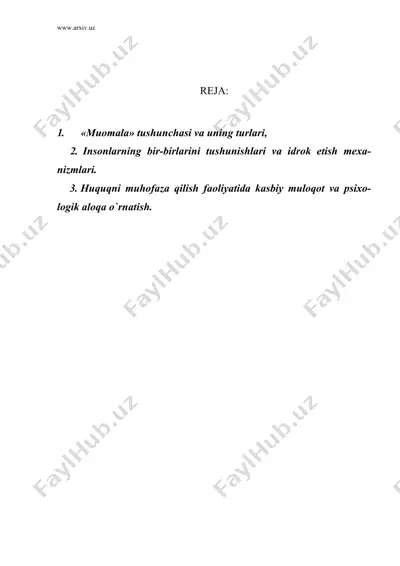 muomala qonuniyatlariva ijtimoiy idrok — DOC
