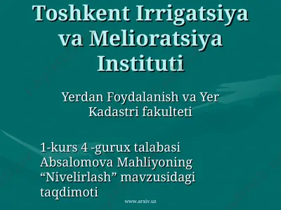 nivelirlash — PPT