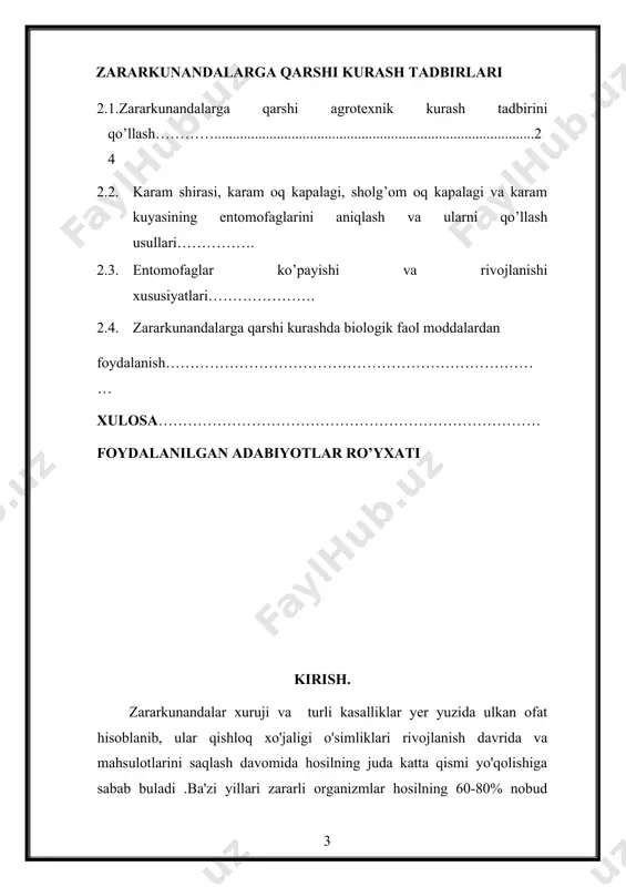 qichlarida turli oilaga mansub qishloq xo'jalik ekinlarini kemirib oziqlanadi. tuxumlik bosqichida daryo va yo'l yoqasidagu qamishzor hamda g'allasimon o't poyalarning tuprog'ida qishlaydi. lichinka o'rta osiyda aprelning ikkinchi o'n kunligida tuxumdan chiqa boshlaydi. gala bo'lib yashaydiganlari bir yilda bir marta, yakka yashaydiganlari ikki marta avlod beradi to’qay chigirtkasining erkagining uzunligi 65, urg'ochisiniki 70-75 mm bo'lib, rangi kulrang,yashil, yashil-sariq, ko'pincha qora ranglar aralashmasidan iborat bo'ladi. ko'kragining pastki qismi qalin kigizga o'xshash tolalar bilan qoplangan. yelkasining oldingi qismida o'tkir o'siqchasi bir. qanotining ustida kulrang dog'lari bor. qanotlari yaltiroq ko'kish-sariq, sonining 2 tomoni ko'kish, boldirlari och yashil, yuqorigi jag'i ko'k bo'ladi joriy yilning 3-iyun holatiga ko'ra zararli chigirtkalarning 336.2 ming gekta maydonda tarqalganligi aniqlanib, 318.9 ming gektar maydonda kimyoviy ishlar o’tkazildi. tashqi ishlar vazirligining ma'lumotlariga ko'ra joriy yilning i choragida yaqin sharq, afrika va osiyodagi 23 ta davlatda cho'l chigirtkasi yoppasiga tarqalib qishloq xo'jalik ekinlariga katta zarar yetkazgan. 1.1zararkunanda hasharotlarning morfo-anatomik belgilari. morfologik tuzilishidagi …