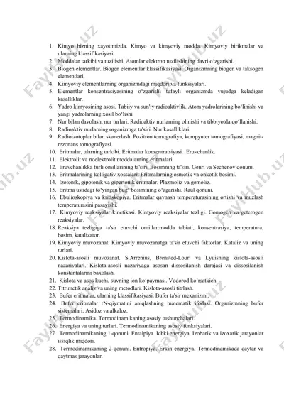 kimyo va biologiya — DOCX