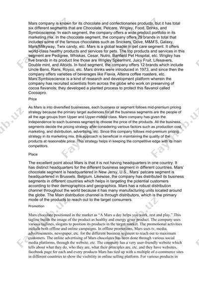 mars company products — DOCX