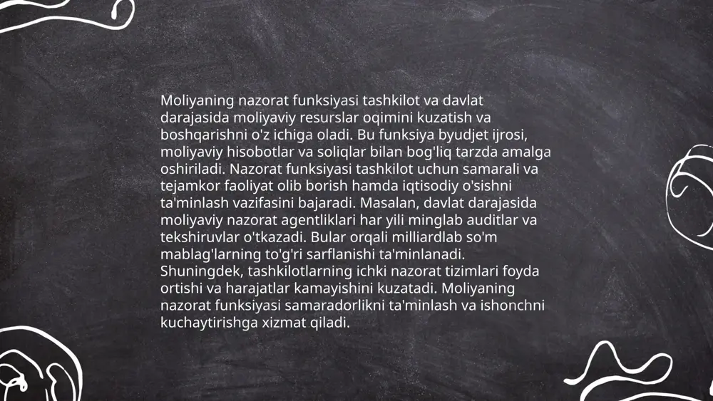 viy barqarorlikni qo'llab-quvvatlash, inflyatsiya darajasini belgilash va tavakkalchiliklarni boshqarish vazifalarini bajaradi. moliya bozorlari orqali kompaniyalar 2022-yilda global miqyosda 400 milliard dollarga yaqin mablag' yig'ishdi. ulardagi axborot asimmetriyasi muammolarini kamaytiradi, chunki investorlar kompaniyalar haqida aniq va o'z vaqtida ma'lumot olishadi. bozorlar likvidlikni ta'minlaydi, bu esa investorlarning har qanday vaqtda o'z aktivlarini naqd pulga aylantirish imkonini beradi. 2021-yilda dunyo bo'ylab moliya bozorlarining umumiy hajmi taxminan 110 trillion dollarni tashkil etdi. ... t.me/slaydai_bot moliyaning xalqaro iqtisodiyotdagi o‘rni juda muhimdir. 2020-yilda jahon moliya bozorining qiymati taxminan 19 trillion aqsh dollariga yetgan. moliyaviy xizmatlar global savdo hajmining 7% ni tashkil etadi. xalqaro moliya tizimi milliy iqtisodiyotlarning integratsiyasini ta’minlaydi, shuningdek, valyuta kurslari va investitsiya oqimlarini boshqaradi. 2021-yilda xalqaro investitsiyalar 1,65 trillion dollarni tashkil etgan va bu jahon yalpi ichki mahsulotining qariyb 2% ini qamrab olgan. xalqaro moliyaviy tashkilotlar, masalan, xalqaro valyuta jamg‘armasi (imf) va jahon banki davlatlarga iqtisodiy barqarorlikni ta’minlashda ko‘maklashmoqda. ushbu tashkilotlar global iqtisodiy o‘sish …