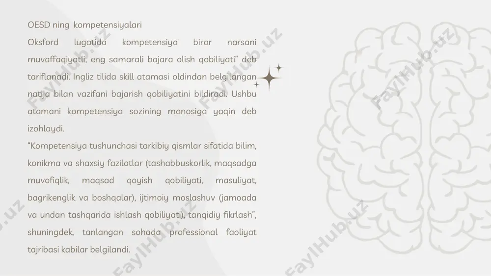 lashish va azo davlatlar ortasida siyosiy hamkorlikni mustahkamlashdir. oesd davlatlari dunyo boyicha iqtisodiy siyosatlarni tartibga solishda, ijtimoiy va ekologik masalalarda hamkorlik qilishda muhim rol oynaydi. bu tashkilot yuqori darajada rivojlangan davlatlarni, shuningdek, rivojlanayotgan davlatlarni birlashtiradi. 2. oesdning asosiy kompetensiyalari 05 a) iqtisodiy tahlil va siyosat oesdning eng muhim kompetensiyalaridan biri iqtisodiy tahlil qilish va iqtisodiy siyosatlar ishlab chiqishda komak berishdir. tashkilot davlatlar uchun tavsiyalar berib, ularning iqtisodiy rivojlanishini kuzatib boradi va iqtisodiy siyosatlar boyicha bilim almashishni ragbatlantiradi. b) soliq va moliyaviy siyosat oesd davlatlari ortasida soliqlarni tartibga solish va moliyaviy hamkorlikni kuchaytirishda yetakchi rol oynaydi. ayniqsa, xalqaro soliqlardan qochishni kamaytirish va offshor zonalar bilan kurashish borasida kop tadbirlarni amalga oshiradi.06 p s y c h o l o g y 2 0 2 0 oesd davlatlarining kop tomonlama hamkorligi oesd a'zolari ortasida bilim va tajriba almashinuvi tashkilotning asosiy kompetensiyalaridan biridir. bu hamkorlik a'zolarning ozaro aloqalarini mustahkamlab, ularni umumiy global muammolarga …