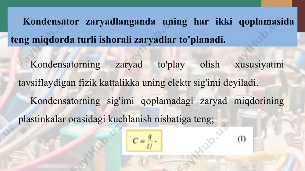 elektr sig'imi. kondensatorlar - Page 5