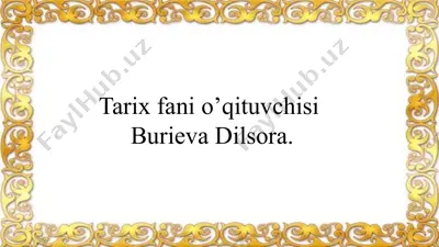 tarix fani o’qituvchisi — PPTX