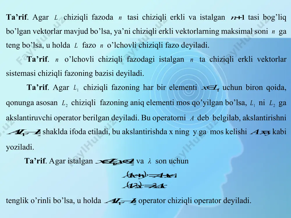 chiziqli operatorlar va ularning xossalari - Page 4