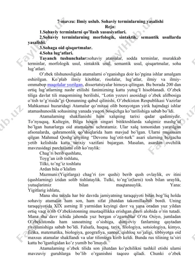 sohaviy terminlarning yasalishi — DOCX