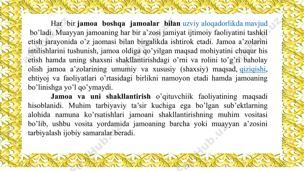 almashtirish imkoniyatini yaratadi. boshqalarida, bir xil sifat doirasidagi alohida mehnat turlarining o'ziga xosligi mavjud bo'lib, u allaqachon o'zaro almashinishni cheklaydi. uchinchidan, chuqur sifatli mehnat taqsimoti mavjud bo'lib, u har qanday turdagi o'zaro almashishni printsipial jihatdan imkonsiz qiladi. jamoalar o'z o'lchamiga ko'ra tasniflanadi. kichik va katta, bundan tashqari, bu holda ishtirokchilar soniga emas, balki a'zolar o'rtasidagi doimiy aloqalarni bevosita saqlab turish imkoniyati yoki mumkin emasligiga asoslanadi. katta jamoalarda buni amalga oshirish deyarli mumkin emas, lekin kichik jamoalarda bu haqiqatdir. o'z-o'zini boshqaradigan jamoalar qabul qilingan qarorlarning jamoaviylik darajasi kabi o'ziga xos asosda farq qilishi mumkin. agar u minimal bo'lsa, unda faqat faoliyatning asosiy yo'nalishlari birgalikda belgilanadi, ular alohida ko'rsatiladi va har biri bir-biridan mustaqil ravishda harakat qiladi. boshqa hollarda, kim nima qilishi mustaqil ravishda belgilanadi, lekin joriy faoliyat muvofiqlashtirilmaydi va jamoa a'zolari bir-biriga faqat kerak bo'lganda yordam beradi. kollektiv rivojlanishning maksimal darajasida nafaqat har bir kishining ishini muvofiqlashtirish, balki uni baholash ham …