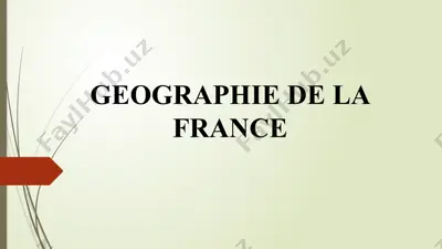 geographie de la france — PPTX