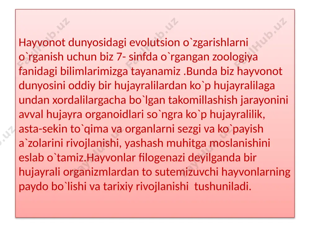 hayvonot dunyosidagi evolutsion o`zgarishlar dars ishlanmasi - Page 4