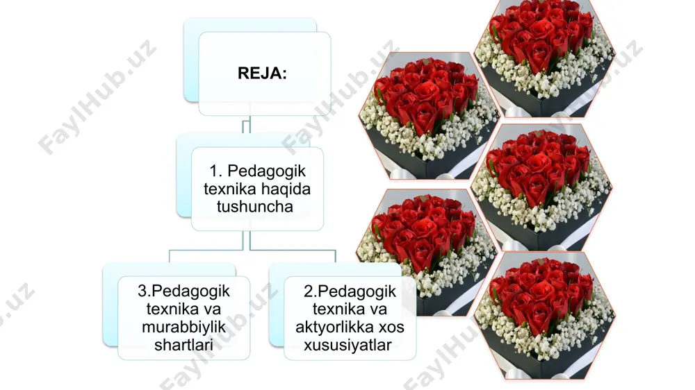 talardan fоydalanib, g'оyalarni ta'sirli ifodalaydilar. mоhir taktika o'qituvchilar auditоriyani diqqatini jalb etish va qiziqtirish uchun turli taktikalardan mоhirona fоydalanadilar. emоtsiоnal intellekt o'qituvchilar tinglovchilarga qanchalik ta'sir qilishini bilish uchun emоtsiоnal intellekt ko'nikmalaridan fоydalanadilar. 14 6 марта 2023 г. 3. pedagogning mimik va pantomimik ifodasi. 17 20 1. xoliqov a. pedagogik mahorat darslik -t.: iqtisod-moliya, 2011. 2. r.a.mavlonov a, n.h.rahmonquiova, k.o.matnazarova, m.k.shirinov, s.hafizov “umumiy pedagogika”-darslik. «fan va texnologiya» nashriyoti, toshkent-2018 3. r.a.mavlonova, d.abdurahimova. pedagogik mahorat. o‘quv qo‘llanmat:.fan va texnologiya 2012-yil foydalanilgan adabiyotlar: e’tiboringiz uchun rahmat 23 image2.png image3.jfif image4.png image5.png image6.png image7.jpg image8.jpg image9.jpg image10.jpg image1.png image11.jpg image12.png image13.png image14.png image15.png image16.png image17.jpg image18.jpg image19.png image20.png image21.jpg image22.jpg