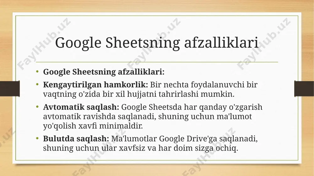 google sheetsda jadvallar yaratish - Page 4