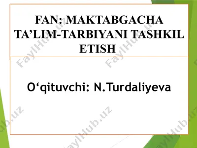 "ilk qadam davlat o‘quv dasturi asosida maktabgacha ta’lim-tarbiyani tashkil etish" — PPTX