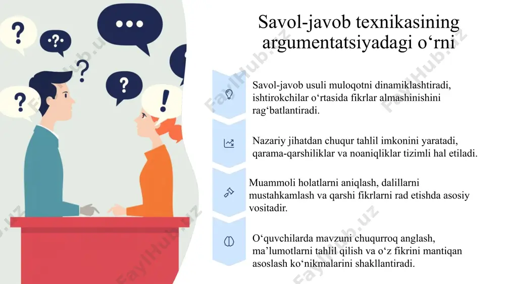 savol-javob texnikasining atgumentatsiyadagi o'rni - Page 5