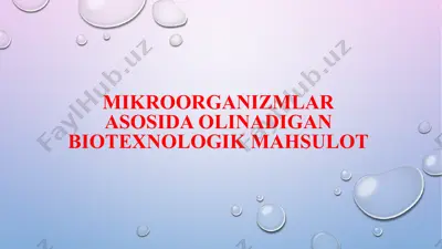 mikroorganizmlar asosida olinadigan biotexnologik mahsulot — PPTX
