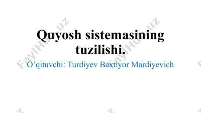 quyosh sistemasining tuzilishi — PPTX