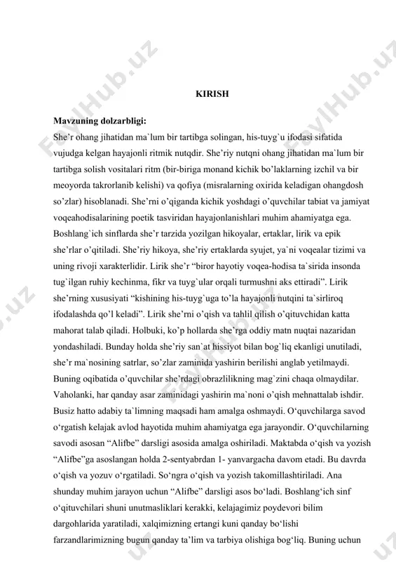 osh tovush talaffuz qilinganda, havo og‘iz bo‘shlig‘ida to‘siqqa uchraydi); 2) ovoz va shovqinning ishtiroki (unli tovushlar faqat ovozdan iborat, undosh tovushlar talaffuz qilinganda shovqin eshitiladi, ba’zan shovqin va qisman ovoz eshitiladi); 3) bo‘g‘in hosil qilish xususiyati (unli tovushlar bo‘g‘in hosil qiladi, undosh tovushlar bo‘g‘in hosil qilmaydi). o‘quvchilar bu belgilarni yodlab olishlariga yo‘l qo‘ymaslik, aksincha, 1- sinfdanoq bolalarda tovushni talaffuz qilganda, ovoz yoki shovqin eshitilganda nutq a’zolarining vaziyatini kuzatish ko‘nikmasini o‘stirib borish lozim. bunday kuzatishlar 4-sinfda davom ettiriladi va umumlashtiriladi. tovushlarni o‘zlashtirishga bunday yondashish, unli va undosh tovushlarni puxta o‘zlashtirishga imkon berish bilan birga, o‘quvchilarning aqliy qobiliyatini o‘stirish vazifasini ham bajaradi; xususan, bolalar kuzatilgan hodisaning bir necha belgilarini taqqoslashga, umumlashtirishga o‘rganadilar. o‘zbek tili yozuvi tovush yozuvi hisoblanadi, chunki tovush yozuvda harflar bilan ifodalanadi. 1-sinf o‘quvchilari quyidagilarni bilib olishi lozim: 1) tovushni talaffuz qilamiz eshitamiz; 2) harfni ko‘ramiz, o‘qiymiz va yozamiz; 3) harf – tovushning yozuvda ifodalangan belgisi. o‘quvchilar ko‘pincha tovush bilan …