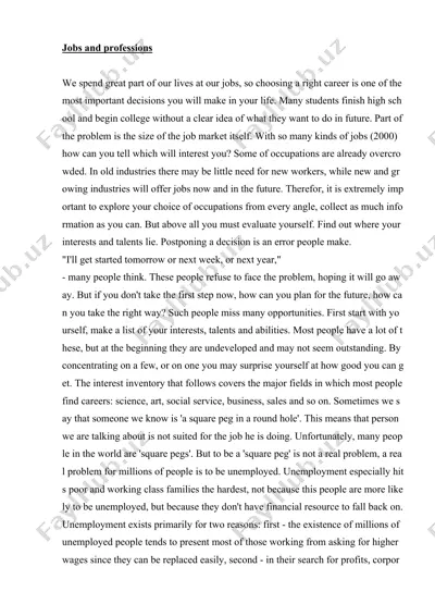 jobs and professions — DOCX