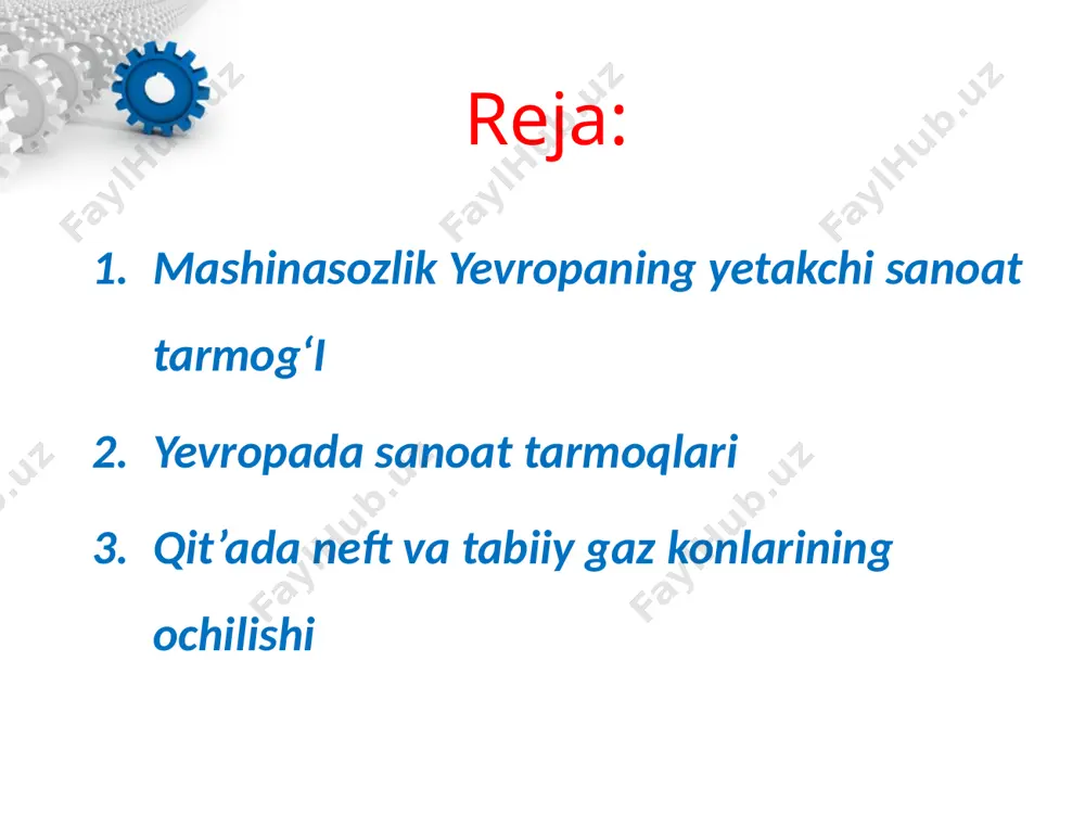 o‘tish lozimdir. qishloq xo‘jaligi mahsulotlarining yalpi hosili va turlari bo‘yicha yevropa mamlakatlarining ko‘pchiligi o‘zlarining ichki ehtiyojlarini to‘la qondiradi va ularning qolgan qismini eksport qiladi. dehqonchilik aholining asosiy ehtiyojlarini qondiribgina qolmasdan, balki chorvachilik tarmog‘iga ham xizmat qiladi. janubiy yevropada dehqonchilik chorvachilikdan ustun ahamiyatga ega. italiya, ispaniya, portugaliya, gretsiya va boshqa mamlakatlar boshoqli (bug‘doy, arpa, suli, sholi) va moyli (zaytun daraxti, kungaboqar) ekinlarini yetishtirish bo‘yicha dunyoda yuqori o‘rinlarni egallaydi. image2.jpeg image3.jpeg image4.jpeg image5.jpeg image6.jpeg image7.jpeg image8.jpeg image9.jpeg image10.jpeg image11.jpeg image12.jpeg image13.jpeg image14.jpeg image15.jpeg image16.jpeg image17.jpeg image18.jpeg image19.jpeg image20.jpeg image21.jpeg image22.jpeg image23.jpeg image24.jpeg image25.jpeg image26.jpeg image1.jpeg