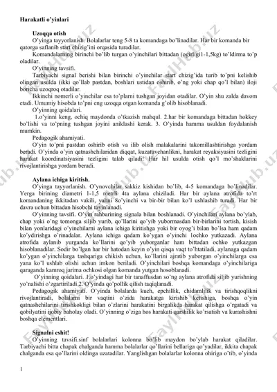 harakatli o’yinlari — DOCX