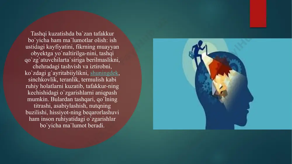 gan mulohazalarda o`z ifodasini topadi. allomalar to`g`risidagi ma`lumotlar zamondoshlari, izdoshlari, safdoshlarining ta`rifu-tavsiflari orqali avloddan avlodga o`tadi. biografik ma`lumotlar odamlarning o`zini o`zi tarbiyalashi, na-zorat qilishi, idora etishi, o`zining uslubini yaratishi, kamolot cho`qqisiga erishishi jarayonida namuna vazifasini o`taydi. yosh psixologiyasida bolalarning tarjimai holi asosidagi ilmiy tadqiqotlar, masalan, n.a.menchinskaya, v.s.muxina kabi sobiq ittifoq psixologlarining kuzatishlari «ona kundaligi» nomi bilan mashhurdir. shunday tadqiqotlar uzoq chet el psixologiyasida ham keng tarqalgan. badiiy adabiyotda yaratilgan talay asarlar, masalan, s.ayniy, oybek, abdulla qahhor va boshqa qator adiblarning esdaliklari tarjimai hol shaklida bo`lib, ular bilan tanishish natijasida mu-alliflarning his-tuygusi, temperamenti, xarakteri, qobiliyati, iste`dodi, qiziqishi, intilishi, dunyoqarashi, e`tiqodi, nafosati, axloq va odobi to`g`risida ma`lumotlar olish mumkin. tadqiqot metodlarining birinchi guruhi tashkiliy deb nomla-nib, u o`z ichiga qiyoslash, longityud (uzluksiz), kompleks (ko`pyoklama) deb ataladigan turlarni qamrab oladi. qiyoslash metodi umumiy psi-xologiya (turli guruxlarni o`zaro solishtirish), sotsial psixologiya (katta yoki kichik guruhpar hamda ularning har xil toifalarini o`zaro taqqoslash), meditsina psixologiyasi …