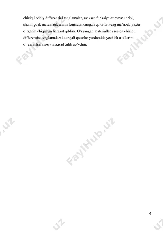oqlashuvchi bо‘lsa, segmentni olib, uni orqali belgilaylik. demak, (1.1.1) qator nuqtada yaqinlashuvchi, nuqtada esa uzoqlashuvchi 1-chizma bо‘lib, segmentning uzunligi ga tengdir. sо‘ng segmentnipg о‘rtasi nuqtani olib, bu nuqtada (1.1.1) qatorni qaraymiz. agar u nuqtada yaqinlashuvchi bо‘lsa, unda segmentni, uzoqlashuvchi bо‘lsa, segmentni olib, uni orqali belgilaymiz. demak, (1.1.1) qator nuqtada yaqinlashuvchi, nuqtada esa uzoqlashuvchi bо‘lib, segmentning uzunligi ga tengdir. 3.koshi - adamar teoremasi. yuqorida kо‘rdikki, darajali qatorlarnipg yaqinlashish sohasi sodda strukturaga ega bо‘lar ekan: yoki interval, yoki yarim interval, yoki segment. hamma hollarda ham bu soha yaqinlashish radiusi r orqali ifodalanadi. ma’lumki, har qanday darajali qator (1.1.1) о‘zining koeffitsiyeptlari ketma-ketligi bilan apiqlanadi. binobarin, uning yaqinlashish radiusi ham shu koeffitsiyentlar ketma- ketligi orqali qandaydir topilishi kerak. berilgan (1.1.1) darajali qator koeffitsiyentlari yordamida : (1.1.6) sonlar ketma-ketligini tuzamiz. ma’lumki, har qanday sonlar ketma- ketligining yuqori limiti mavjud. demak, (1.1.6) ketma-ketlik ham yuqori limitga ega [6, b 33]. uni bilan belgilaylik: 3-teorema: (koshi - …
