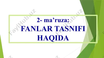 fanlar tasnifi haqida — PPT