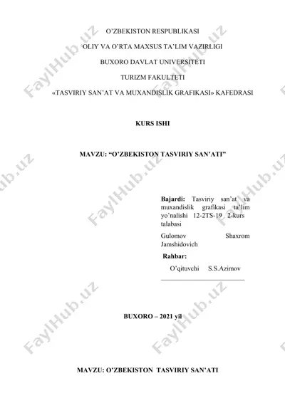 “o’zbekiston tasviriy san’ati” — DOCX