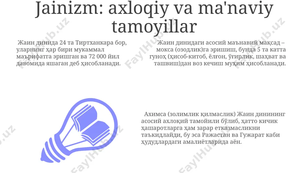 zini poklash edi. hindistondagi parsi jamoasi, taxminan 1000 yildan ortiq vaqt davomida, ularning an'analari va madaniyatini saqlab qolish bilan birga, taxminan 70,000 dan ortiq a'zosi bilan mumbay va surat kabi shaharlarda yashaydi. zardushtiylikning o'ziga xos dafn marosimi – "dakhma" yoki "minorlarning sukunati" deb nomlanadi, unda jasadlar maxsus qurilgan minoralarda tabiiy ravishda parchalanib ketadi, bu jarayon tabiatning muvozanatini ta'minlashga qaratilgan. buddizm: qadimgi va zamonaviy ta'siri buddizmning zamonaviy hindistonda 0,8% ga yaqin aholini tashkil etadigan ozchilik dini bo'lishiga qaramasdan, uning falsafiy ta'siri yoga va meditatsiya kabi amaliyotlar orqali keng tarqalgan. buddizmning qadimgi hindistonda, xususan, magadha (hozirgi bihar) viloyatida miloddan avvalgi 6-asrda paydo bo'lganligi va 250 yil ichida butun hindiston bo'ylab tarqalganligi ma'lum. buddist monastirlari va stupa (budda qoldiqlari saqlangan ibodatxonalar) kabi 2000 dan ortiq arxeologik yodgorliklar hindistonning turli mintaqalarida, jumladan, sanchi va amaravati kabi joylarda topilgan. sihizm: e'tiqod va an'analar sikh dinining asosiy muqaddas kitobi guru granth sahib bo'lib, u 14 ta …
