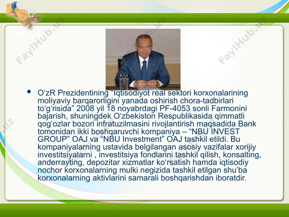 qimmatbaho qog’ozlar bozorining o`ziga xos xususiyatlari - Page 5