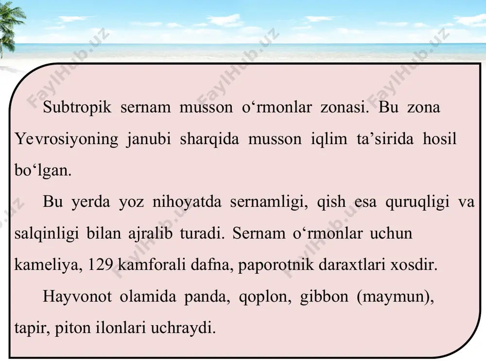issiq iqlim mintaqalaridagi tabiat zonalari (yevrosiyo) 6-sinf - Page 4