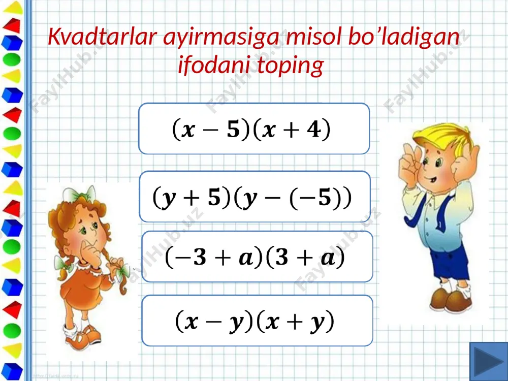 kvadratlar ayirmasi - Page 5