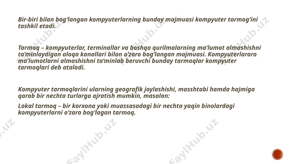 tarmoq tushinchasi va uning ahamiyati - Page 5