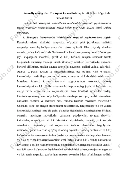 transport inshootlarining texnik holati tо‘g‘risida xulosa tuzish — DOCX