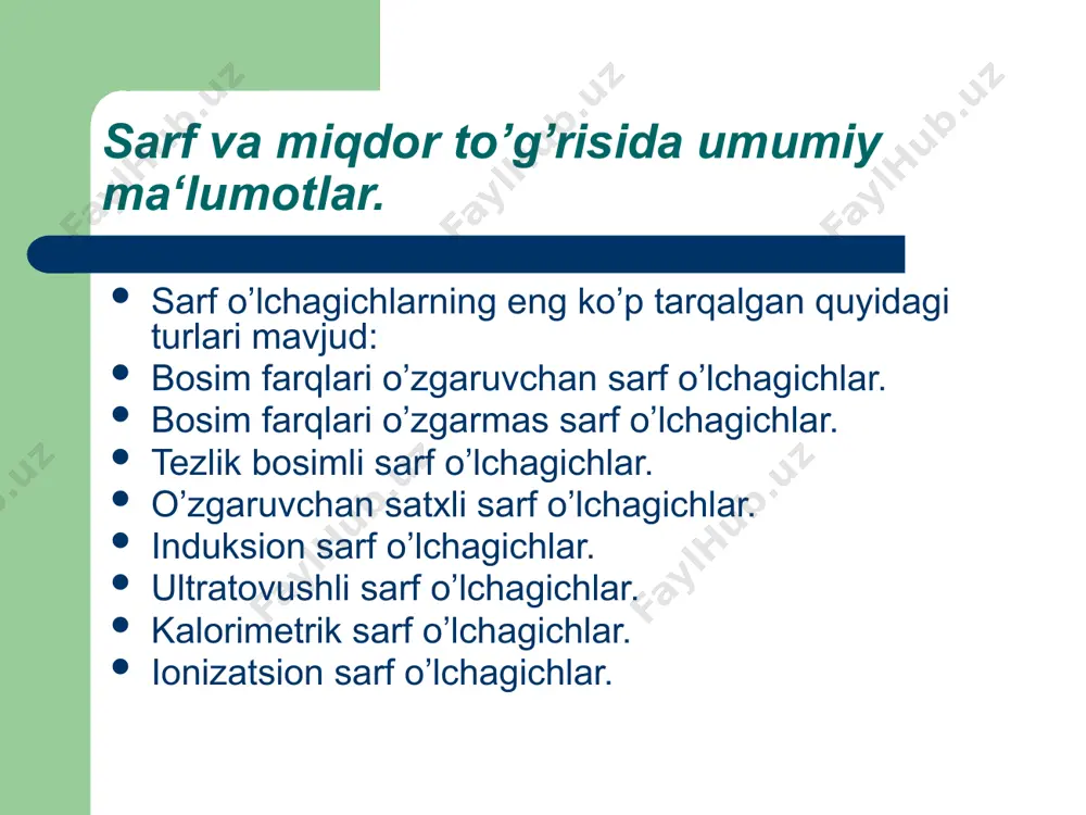 modda miqdori va sarfini o’lchash asboblari - Page 3