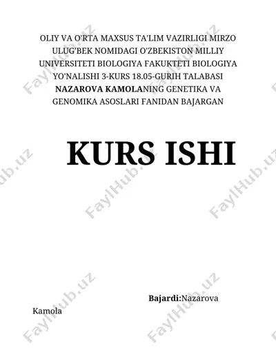 dnk klonlash va sekvenslash — DOCX