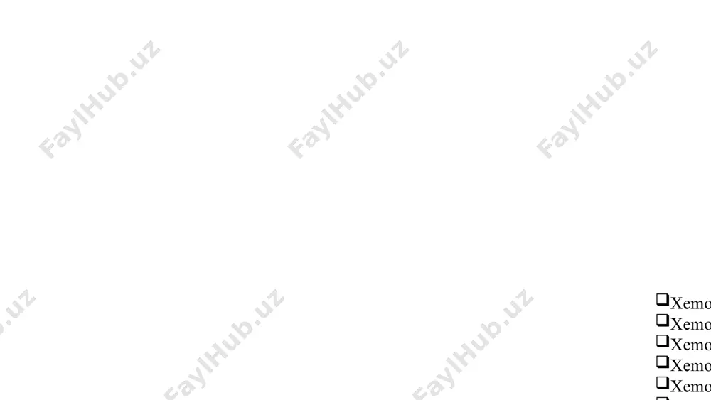 ocesiniń qarańǵı basqıshında atp hám nadph2 energiyası esabınan co2 niń organikalıq zatqa aylanıwı (karboksilleniw) júz beredi. 3 payda bolgan zat xemosintez procesiniń aqırģi ónimi glyukoza (c6h12o6) bolip tabıladı. payda bolgan glyukoza keyin bir qatar reakciyalar arqalı jana organikalıq birikpeler hám energiya dereklerine aylanadi. 7 xemosintez procesiniń fotoximiyalıq tiykarları xlorofill xemosintez procesiniń tiykarģı pigmenti xlorofildir. xlorofill quyash nur energiyasın jutıp, fotoximiyalıq reakciyalardı baslaydı. fotosistemalar fotosistemalar xloroplastlardaģı membrana sistemalarında jaylasqan bolip, jaqtılıq energiyasın elektr energiyasına aylandırıw ushin arnalgan. fotofosforillaniw fotofosforillanıw - bul xloroplastlarda júz beretuģın hám atf di payda etiwge alıp keletuģın elektron transport procesi. xloroplastlar xemosintez procesi xloroplastlarda júz beredi. xloroplastlar ósimlik kletkasının jasıl organellaları bolip tabıladı. 8 xemosintez procesindegi reakciyalar jaqtılıq reakciyası xemosintez procesiniń jaqtılıq basqıshında fotosistemalar járdeminde suw molekulaları tarqalıp, kislorod hám vodorod ionları payda boladı. qarańǵılıq reakciyası xemosintez procesiniń qarańǵı basqıshında karbonat angidrid hám vodorod ionları glyukoza payda boliwi ushin isletiledi. uliwma reakciya xemosintez procesiniń uliwma teńlemesi: 6co2 …
