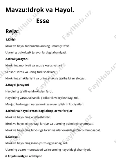 idrok va hayol — PDF