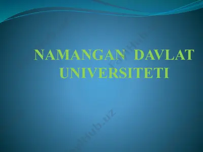 namangan davlat universiteti — PPTX