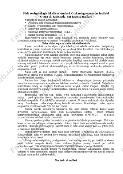 rentgenologik tekshiruv usullari — PDF